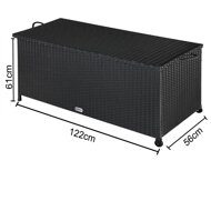 Polyrattan-Aufbewahrungsbox RICCO, 122x56x61 cm, schwarz