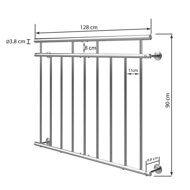 Französisches Fenster-Geländer ZOE, 128x90 cm, silber
