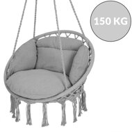 Hängesessel BOHO mit Kissen, Ø 61 cm, hellgrau