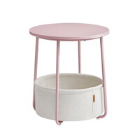 Runder Tisch mit Aufbewahrungskorb COLETTE, 45x50 cm, rosa/beige